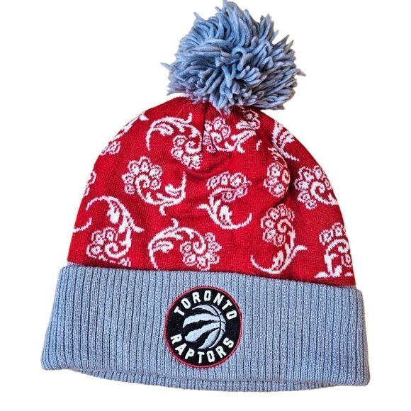 🌼4/$30 Toronto Raptors Grey Red Adidas Tuque - Picture 1 of 4